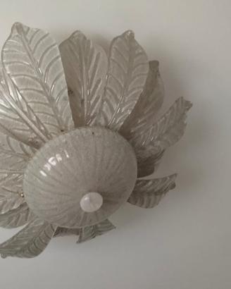 Lampadario vetro Murano a Foglie vintage