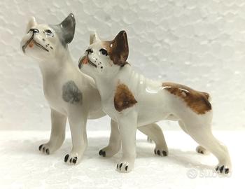 CACCIAPUOTI ceramica statuina cani BULLDOG FRANCES
