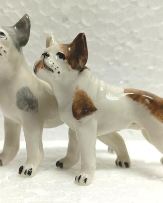 CACCIAPUOTI ceramica statuina cani BULLDOG FRANCES