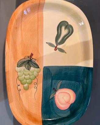 Vassoio in ceramica smaltato a mano