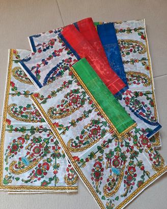 Set di 6 fazzoletti vintage 100% cotone