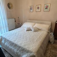 Letto matrimoniale velluto/ ciniglia panna