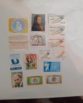 15 francobolli italiani usati dal 1999al 2010