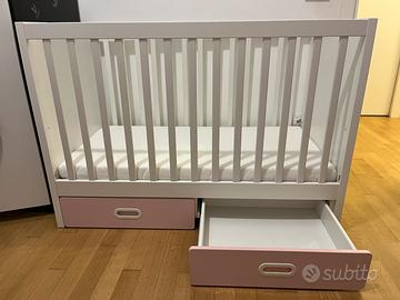 Lettino ikea con cassetti colore rosa