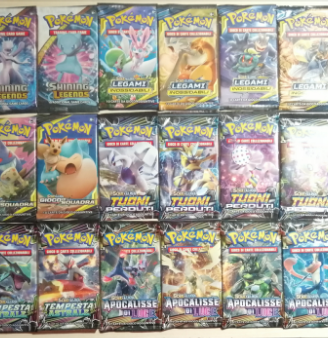 Pacchetti bustine carte pokemon legami tuoni gioco