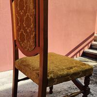 Sedie vintage in legno, imbottite