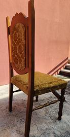 Sedie vintage in legno, imbottite