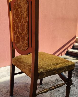 Sedie vintage in legno, imbottite