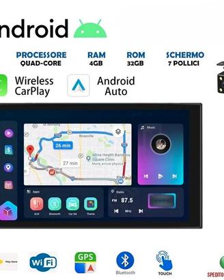 AUTORADIO ANDROID 2DIN DA 7 POLLICI CON GPS WIFI