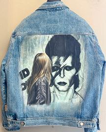 Giacca di jeans denim dipinta a mano Vintage
