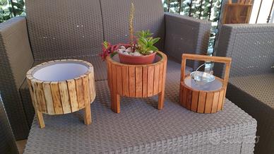 n. 3 eleganti portapiante da giardino