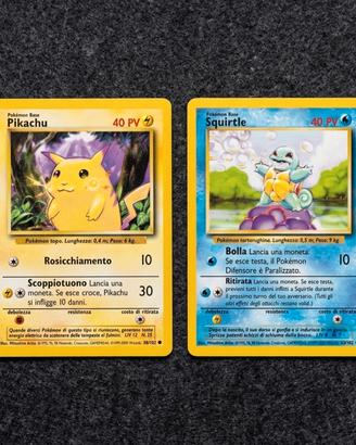 Lotto Pokémon Vintage Pikachu + Squirtle Set Base 