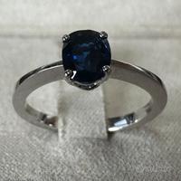ANELLO SOLITARIO ORO 18kt. CON ZAFFIRO NATURALE