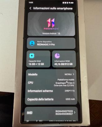 Redmagic 9Pro Snowfall 16gb/512gb