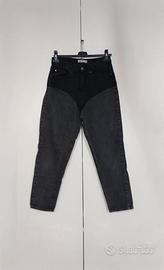 Jeans Calliope a vita alta con un design bicolore