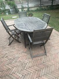 tavolo e sedie da giardino