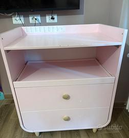 Fasciatoio cassettiera rosa ikea