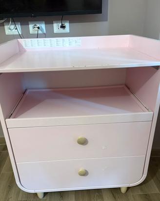 Fasciatoio cassettiera rosa ikea