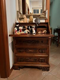 Scrittoio / ribaltina vintage in legno intarsiato