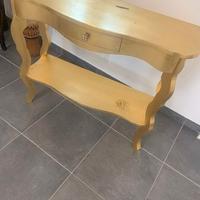 CONSOLLE LEGNO FOGLIA ORO