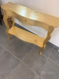 CONSOLLE LEGNO FOGLIA ORO
