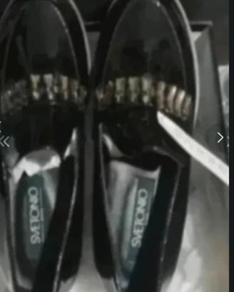 Scarpe  mocassini similpelle nere n.39 nuove