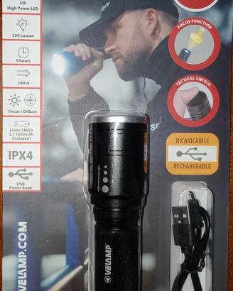 HUNTER: torcia ricaricabile LED 5W con funzione zo