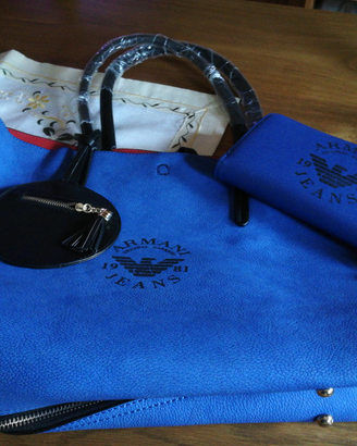 Borsa con portafoglio bluette