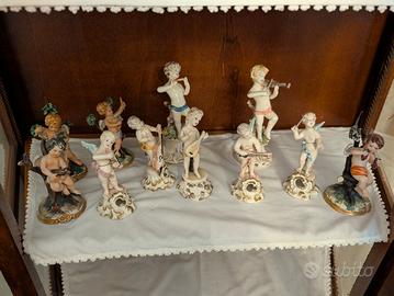 lotto statuine Putti musicanti e Quattro Stagioni