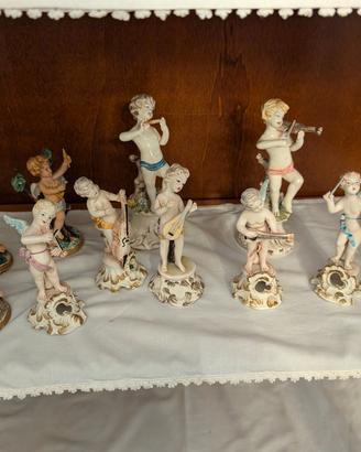 lotto statuine Putti musicanti e Quattro Stagioni