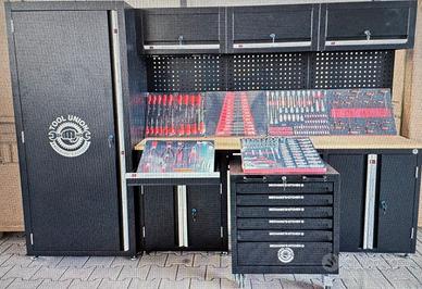 Banco lavoro + carrello + 200 accessori