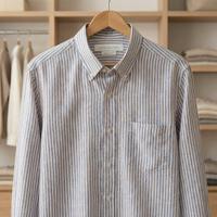 Camicia, Uomo, Lino, Righe, XL/XXL
