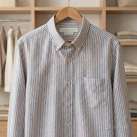 Camicia, Uomo, Lino, Righe, XL/XXL