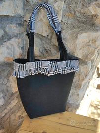 borsa feltro e quadretti 