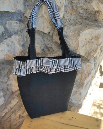 borsa feltro e quadretti 