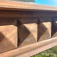 MOBILETTO CONSOLLE E SPECCHIO IN LEGNO MASSELLO