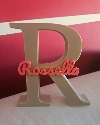nome con iniziale in 3D colore a scelta 