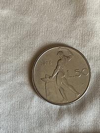 50 lire 978 errore di conio