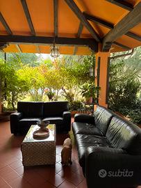 Salotto di divani in pelle