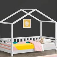 LETTO MONTESSORI A CASETTA COMPLETO DI MATERASSO 