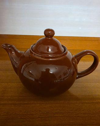 Teiera vintage marrone ceramicaanni 70