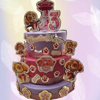torta scenografica tema Skye-Paw Patrol