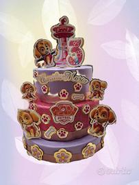 torta scenografica tema Skye-Paw Patrol