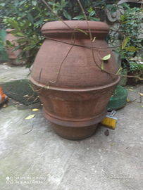 Vaso conca giara invecchiata in terracotta toscana