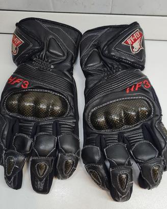 Guanti da moto in pelle neri Hy-Fly