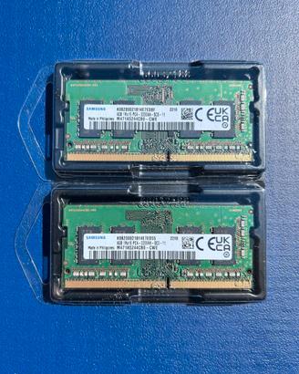 DDR4 KIT RAM 2x4GB TOTALE 8GB SODIMM 3200Mhz usate