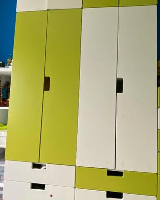 Armadio Ikea Stuva Grundlig bianco/verde