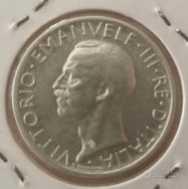 MONETA 5 LIRE REGNO D'ITALIA 1928 IN ARGENTO