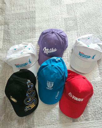 Lotto 6 cappellini Inter, Italia Asics, Milka