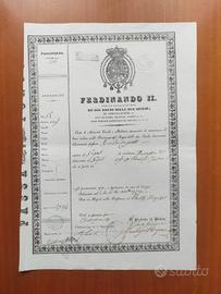Passaporto Borbonico del 1836 Regno Ferdinando II